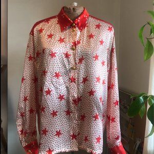 Escada Red Stars Silk Shirt